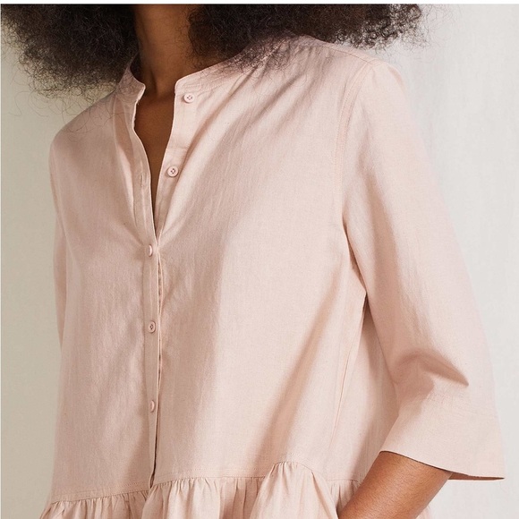 A Piece Apart Dress MAURINO DROP WAIST MINI Blush Pink Relaxed Fit Sz L - Picture 2 of 12